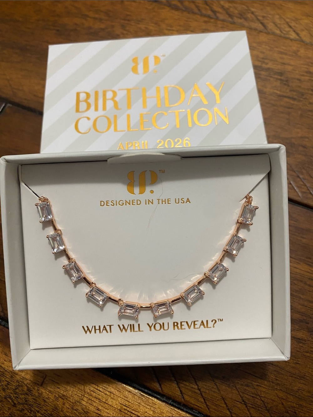 Bomb Party Birthday Collection April 2026 Necklace - Cubic Zirconia - Rose Gold